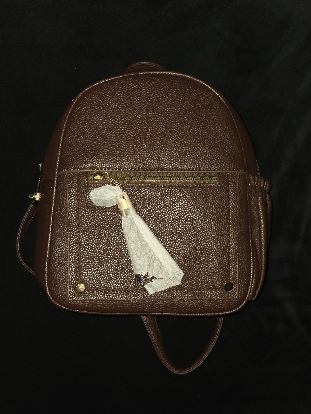 Montana West Brown Mini Backpack with Tassel Accent